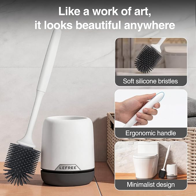 Lefree Silicone Toilet Brush and Holder Set - Image 6