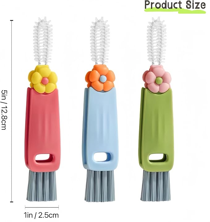 3 in 1 Cup Lid Cleaning Brush, Water Bottle Cleaner Brush, Portable Cup Lid Gap - Image 2