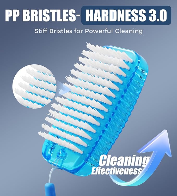 Nail Brush for Cleaning Fingernails, Larbois 2 Pack Two-Sided Extra-Wide - Image 3