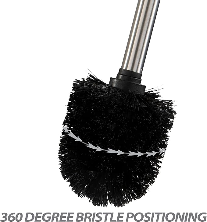 Bath Bliss Toilet Brush and Holder | Self Closing Lid | 360 Degree Brush Head | - Image 5