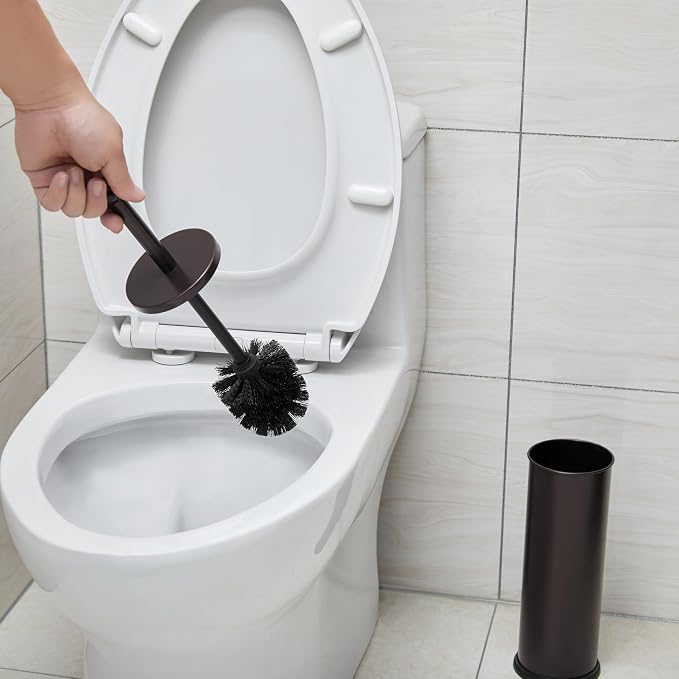 HUJI Rust Resistant Bronze Toilet Brush Holder - Image 2