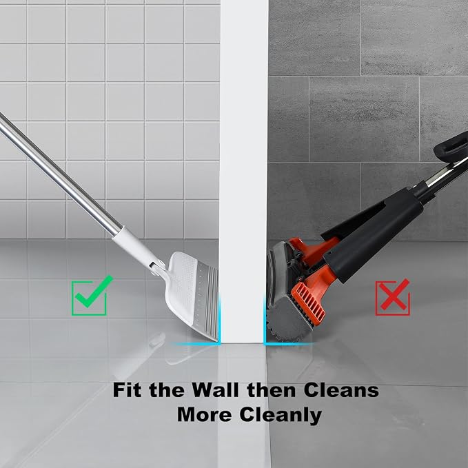 Rubber Squeegee Broom for Floors, 51.77" Long Handle Multi-Surface Magic Broom - Image 3
