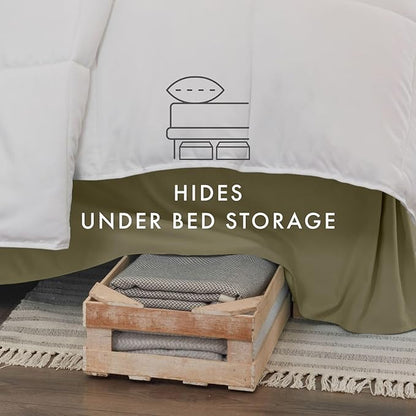 Linen Market Bed Skirt - Ultra Soft Microfiber - Easy Fit with 14 Inch Tailored Drop - Hotel Quality, Shrinkage & Fade Resistant - Bed Cover - King Bed Set - Bedroom Décor - (King, Sage)