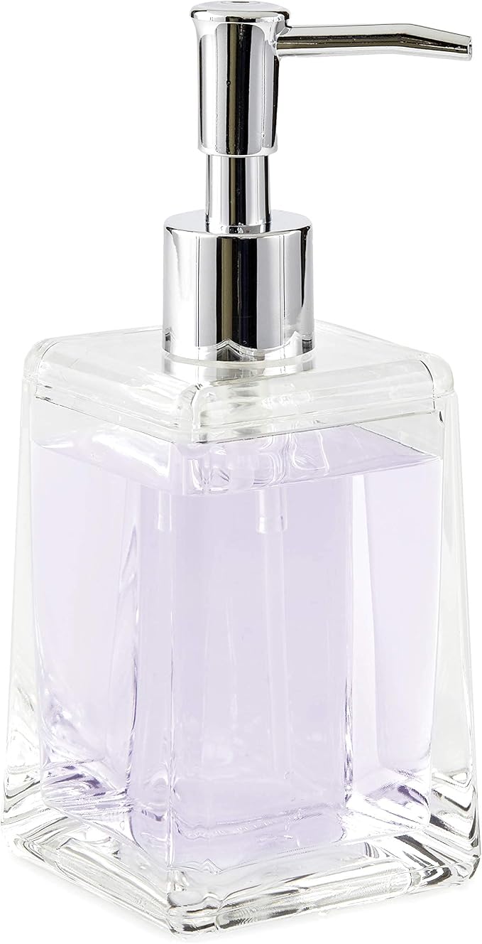 Huang Acrylic Clear Square Tapered Soap Dispenser Crystal Clear Acrylic | - Image 3