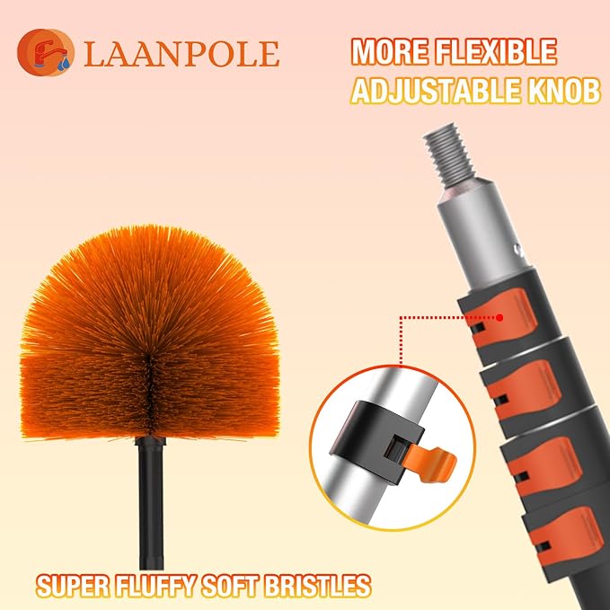 30FT Cobweb Duster with Extension Pole, Spider Web Brush - Image 2