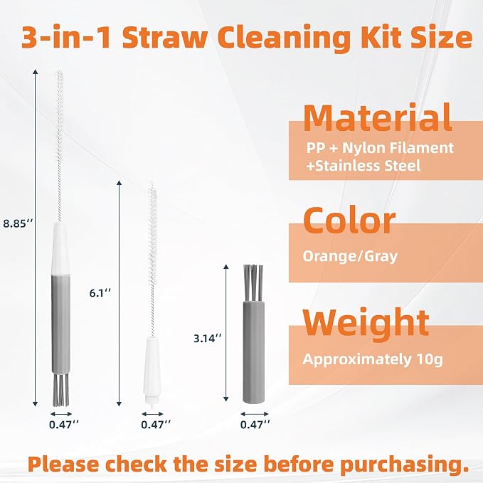 PROOCI Straw Cleaner Brush for Stanley, Sippy Cups, Water Bottle, Nipples & - Image 2