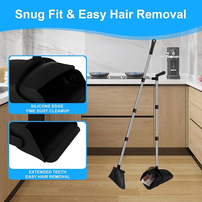 Broom with Dustpan Combo Set and Silicone Air Broom Kit - Image 9
