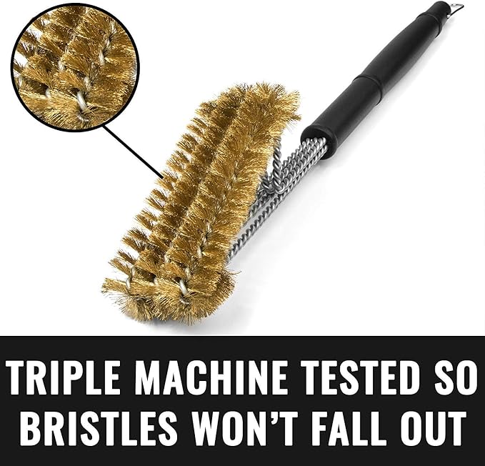 Grillaholics Brass Grill Brush – Safe BBQ Brush - Image 6