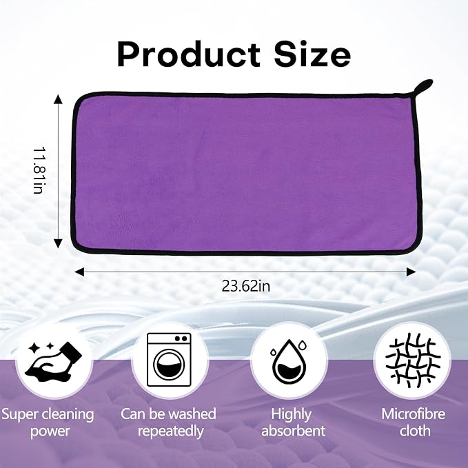 Hovom 3PCS Car Microfiber Towels, 23.62"×11.81" Lint-Free Microfiber Towels - Image 2