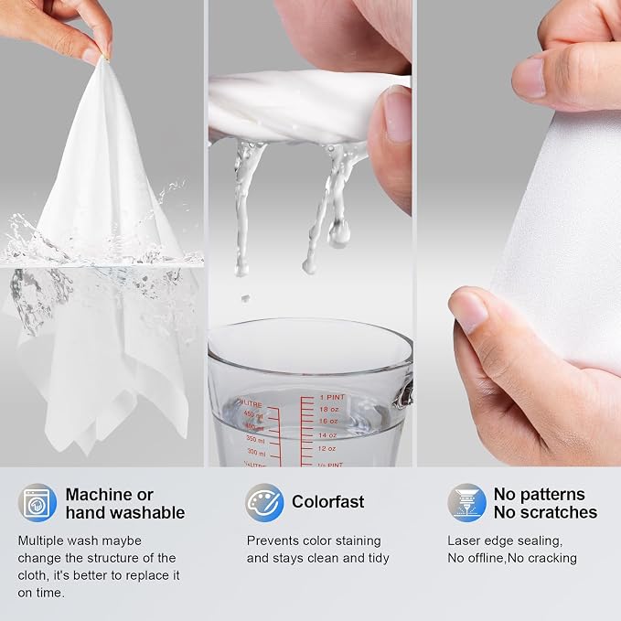 Selens 4Pcs Extra Large Microfiber Cleaning Cloths 16x16inch White Microfiber - Image 6