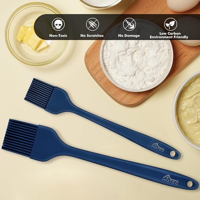 HOTEC 2 pieces Set Basting Brushes Silicone Heat Resistant Pastry Brushes - Image 5