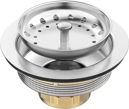 BOTEMY Stainless Steel Sink Drain Strainer Kit 3-1/2 inch Kitchen Drain Assembly by BOTEMY