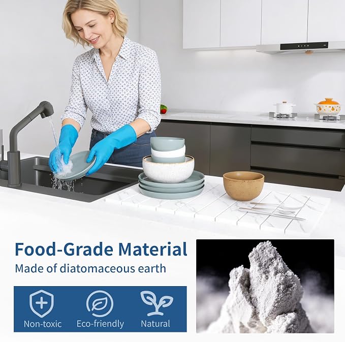 Hopegiver Stone Drying Mat for Kitchen Counter, Super Absorbent, Non-Slip & - Image 4