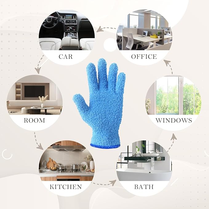 Evridwear Microfiber Plant Dusting Gloves Reusable Leaf Cleaning Glove - Image 4