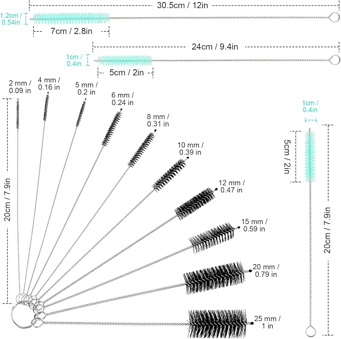 Reusable Straw Cleaning Brushes Bottle Test Tube Long Straw Cleaning Brush - Image 2
