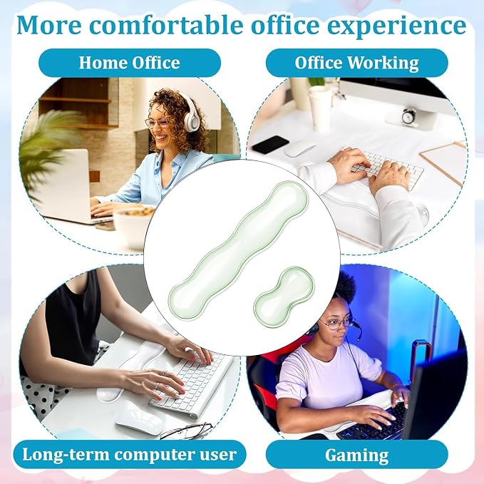 Clear Gel Wrist Rest for Keyboard and Mouse Soft Comfortable Wrist Support for - Image 5