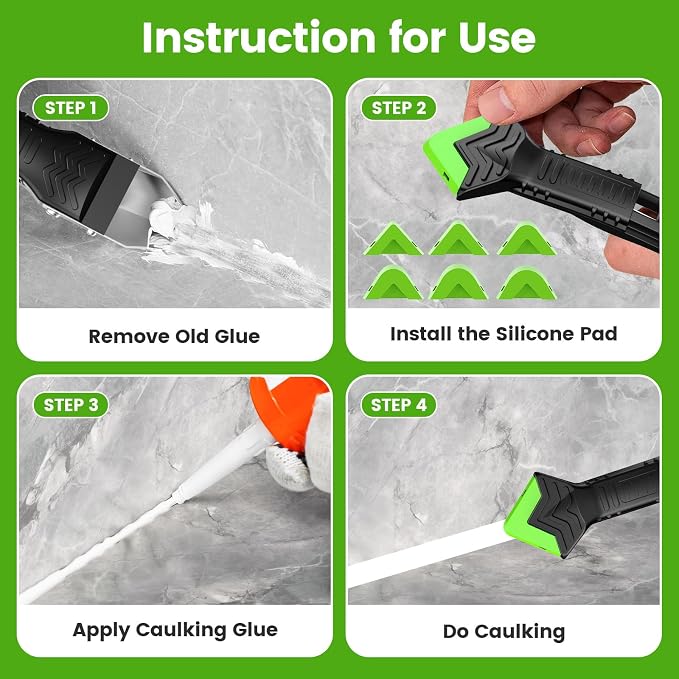 Caulking Tool 5 in 1 Silicone Caulking Grout Removal Sealant Finishing Tool - Image 2