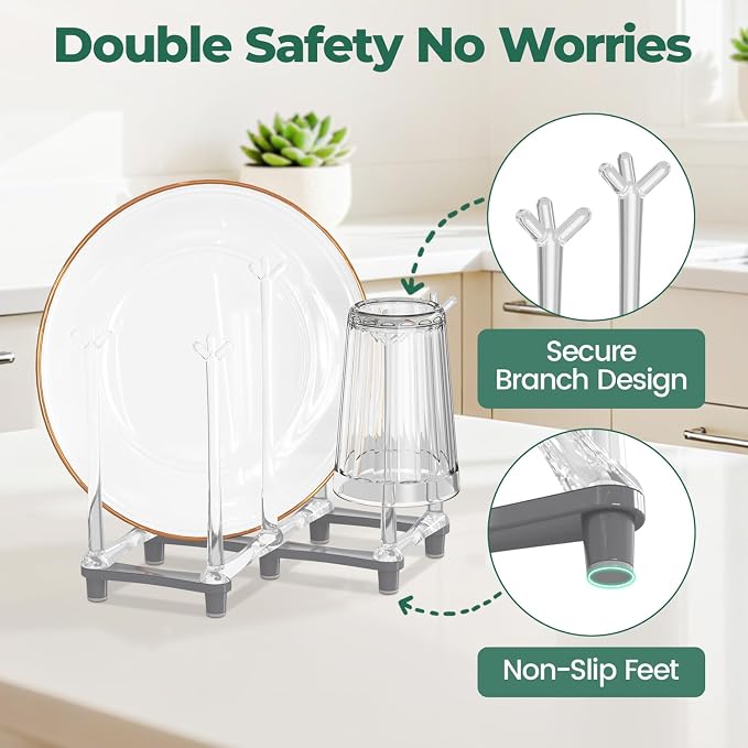 EsLuker.ly Baby Bottle Drying Rack Plastic Vertical Dryer Holder, Foldable - Image 5