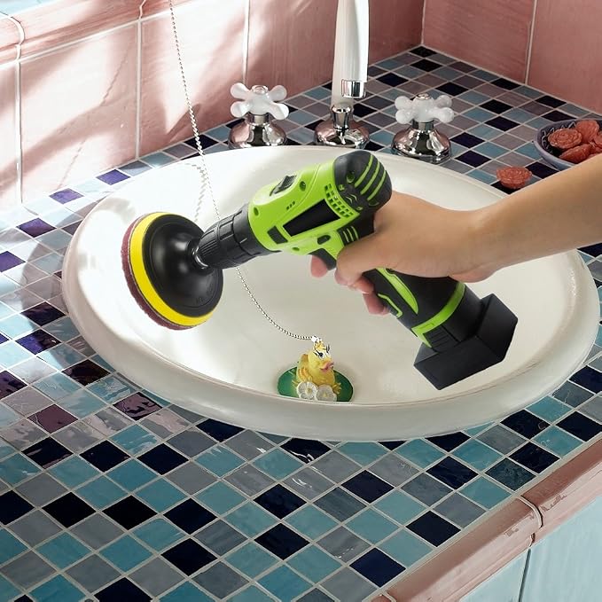 Kichwit 4 Inch Drill Power Brush Tile Scrubber Scouring Pads Cleaning Kit - Image 7
