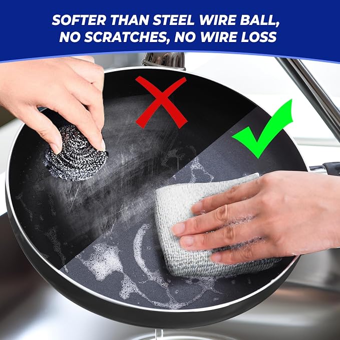 12PCS Non-Scratch Multipurpose Steel Wire Dishcloths - Image 4