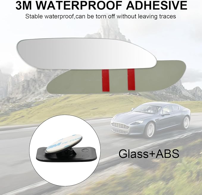 LivTee Long Blind Spot Mirror, Strip HD Glass Frameless Convex Rear View - Image 6