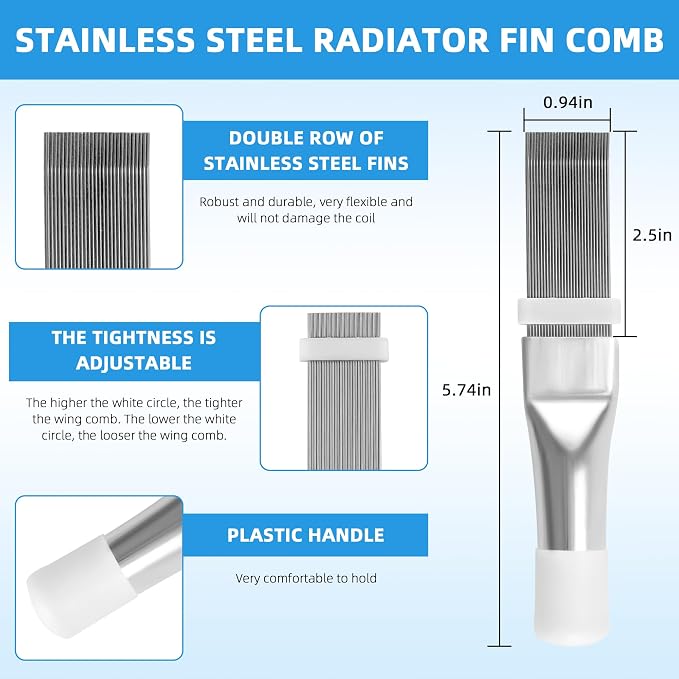 AMI PARTS 5 PCS Air Conditioner Fin Cleaner Set Include 3 Different Air - Image 3