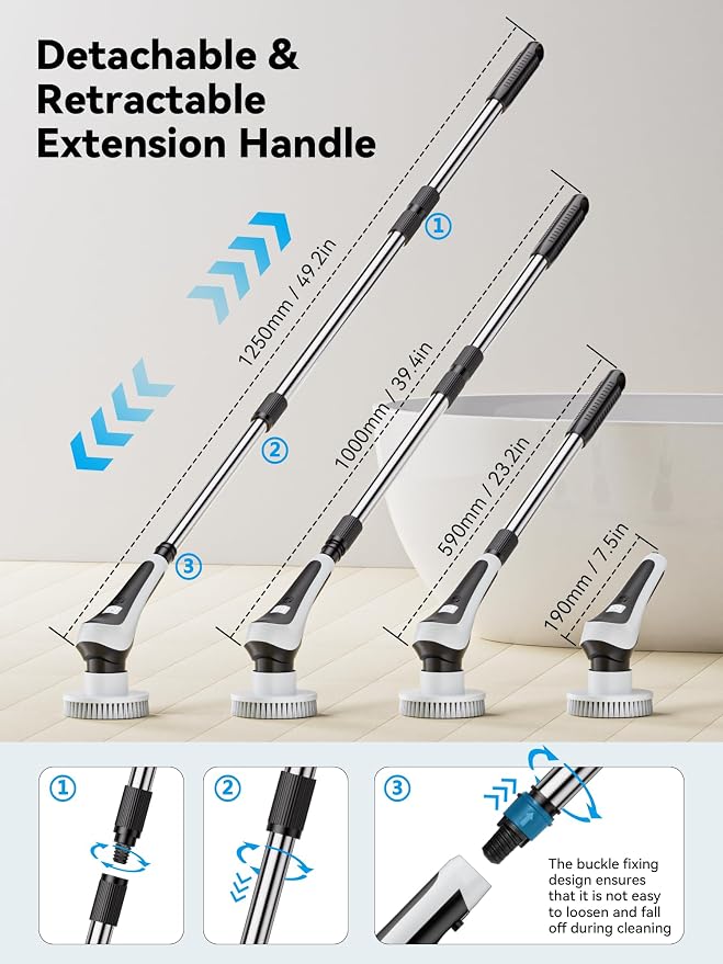 Electric Spin Scrubber, Cordless Cleaning Brush - Image 2
