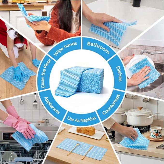 SUZZYVINE Handi Wipes Reusable Cloths Disposable Cleaning Cloth Reusable Paper - Image 4