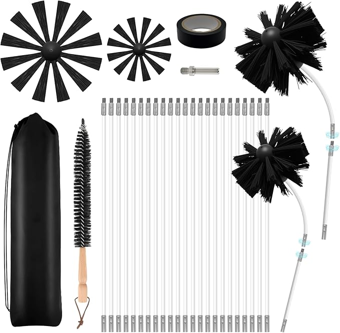30 Feet Dryer Vent Cleaner Kit, Duct Cleaning Brush by BUYNOW