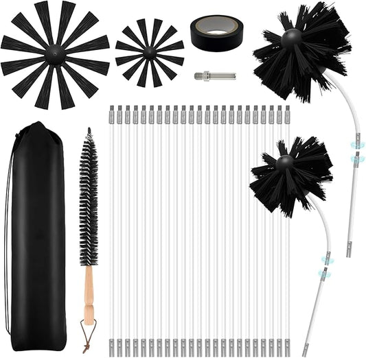 30 Feet Dryer Vent Cleaner Kit, Duct Cleaning Brush by BUYNOW
