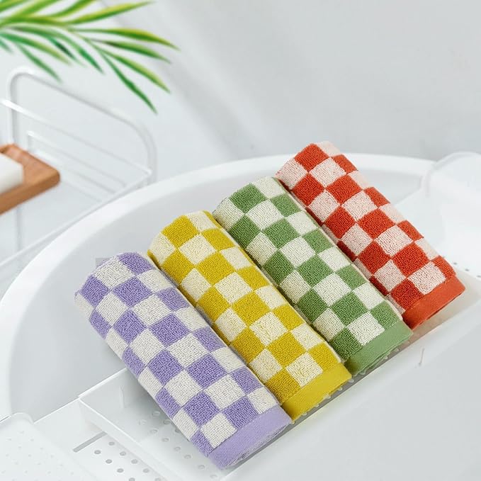 Jacquotha Wash Cloths Checkered 4 Pack 4 Colors - Image 6