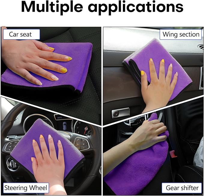 Hovom 3PCS Car Microfiber Towels, 23.62"×11.81" Lint-Free Microfiber Towels - Image 6