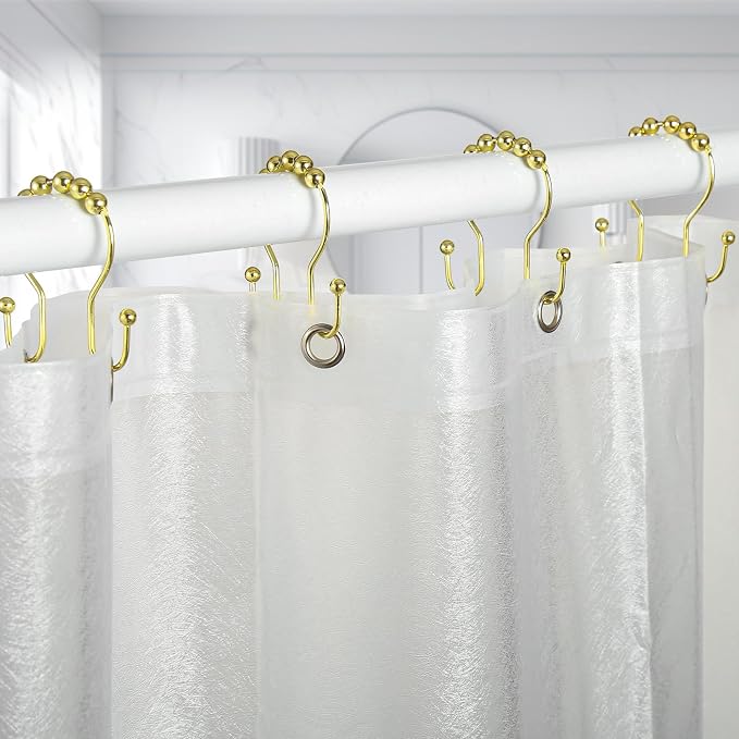 Goowin Shower Curtain Hooks, Stainless Steel Gold Shower Curtain Hooks - Image 3