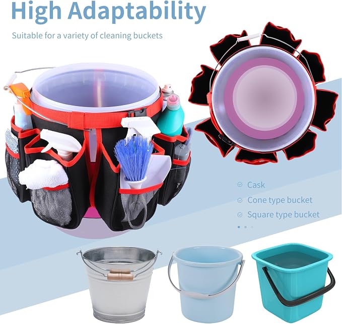 Bucket Cleaning Tool Organizer, Wash Tool Caddy 5-Gallon Organizer, 5 Gallon - Image 3