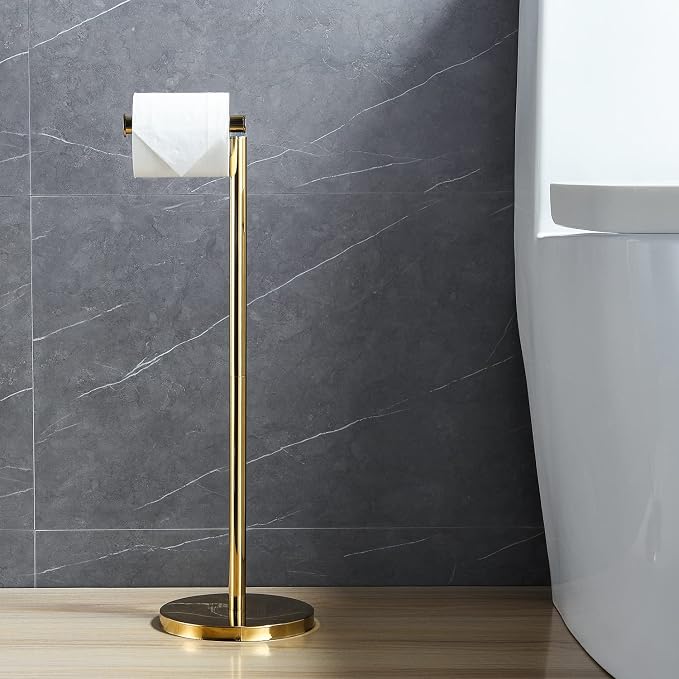 BGL Toilet Paper Holder Standing On Floor Polished Gold, Tissue Holder On Floor - Image 6