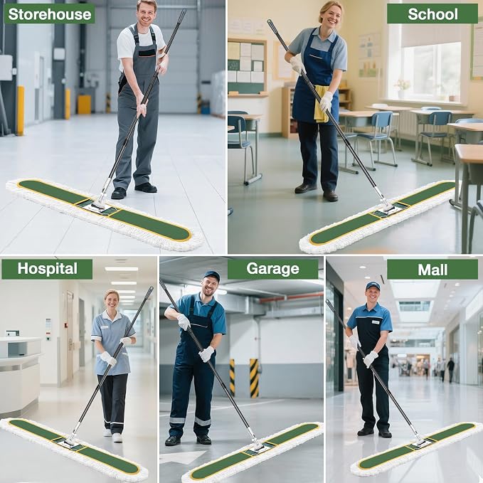 48" Commercial Industrial Dust Mop, CLDREAM Heavy Duty Floor Sweeper - Image 6