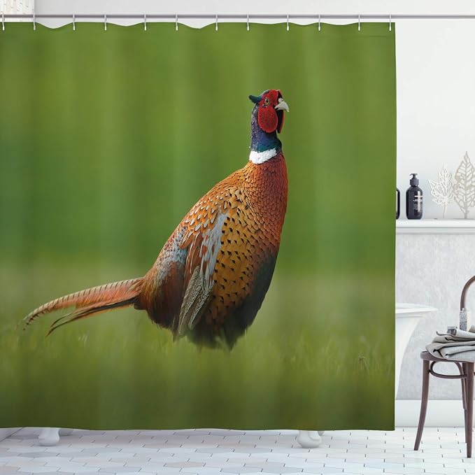 Ambesonne Green Shower Curtain, Czech Republic European Scene of a Creature on by Ambesonne