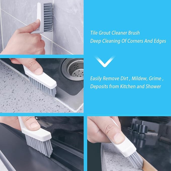 Grout Cleaner Brush, Hard Bristle Grout Cleaning Brushes Scrubber - Image 2