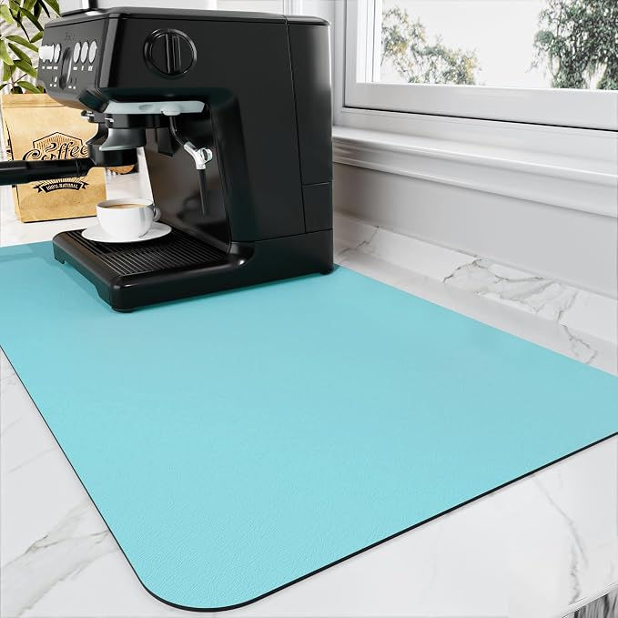 Coffee Mat - Absorbent Hide Stain Rubber Backed Dish Drying Mat by HotLive
