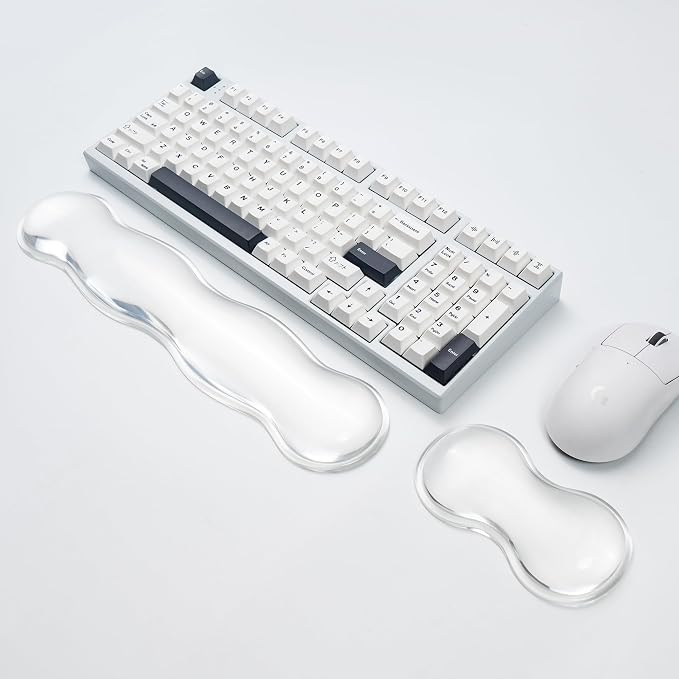 Ergonomic Silicone Gel Keyboard and Mouse Wrist Rest Set – Clear Wrist Rest - Image 8
