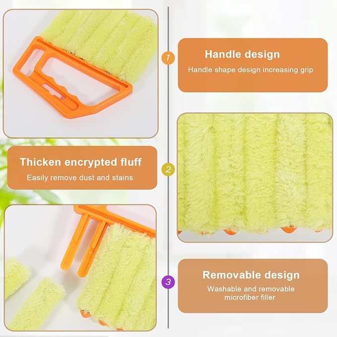 Mwellewm 2Pcs Window Venetian 7 Finger Dusting Cleaner Tool and 1Pc Window - Image 2