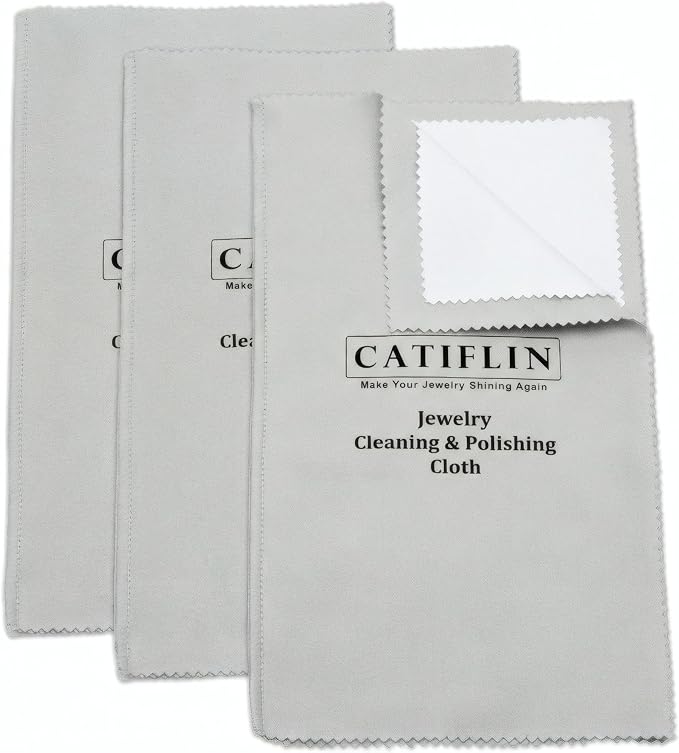 CATIFLIN 3pcs Multi-Layer Jewelry Cleaning Cloth, Large Silver Polishing Cloth by CATIFLIN