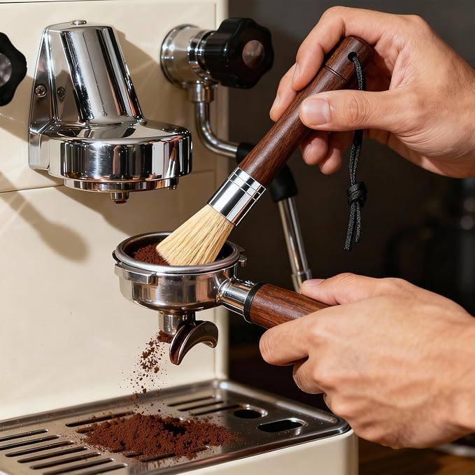 Coffee Grinder Cleaning Brush Dusting Espresso Brush Cleaner Wood Handle and - Image 4