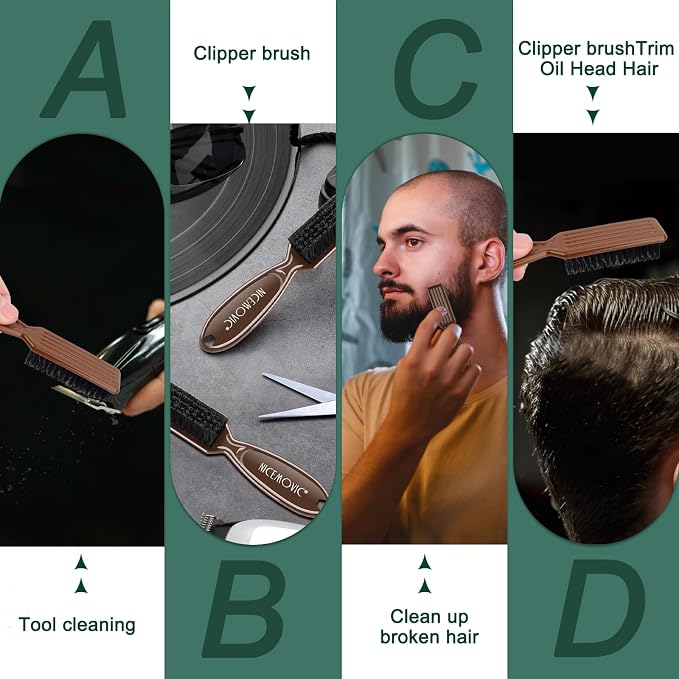 NICEMOVIC Barber Accessories: 10-Piece Mini Brush Set - Image 3