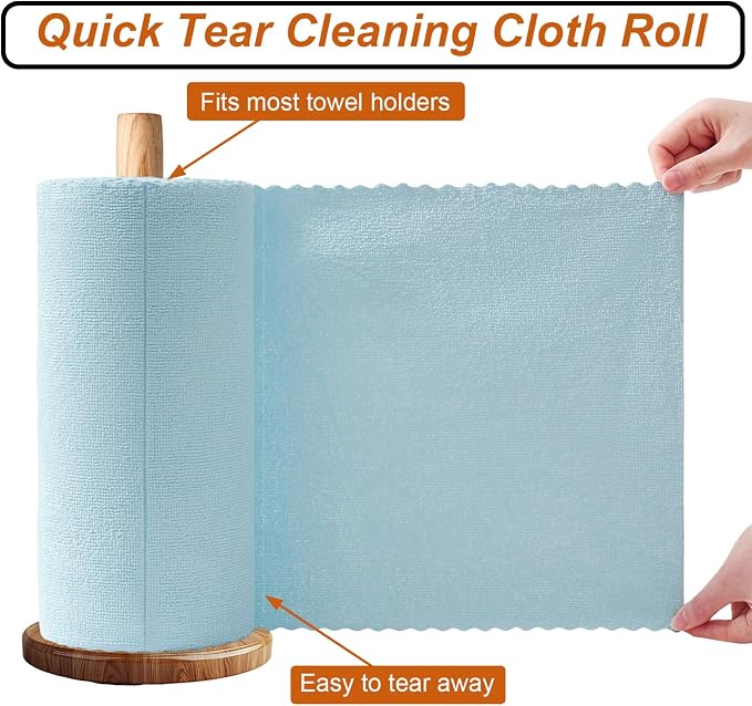 80 Pack Microfiber Cleaning Cloth Roll, Lint Free Rags & Tear Away Reusable - Image 3