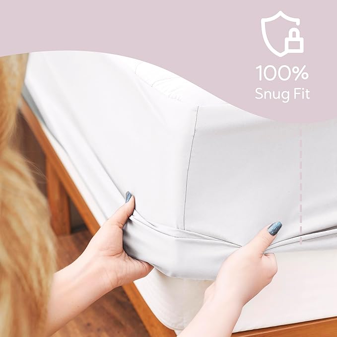 Hearth & Harbor Twin Size Quilted Fitted Mattress Pad Cover, 100% Waterproof Mattress Protectors, Deep Pocket Fitted Mattress Cover 8" - 21" (39" x 75", White)