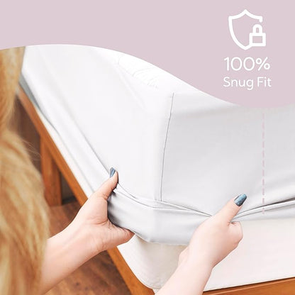 Hearth & Harbor Twin Size Quilted Fitted Mattress Pad Cover, 100% Waterproof Mattress Protectors, Deep Pocket Fitted Mattress Cover 8" - 21" (39" x 75", White)