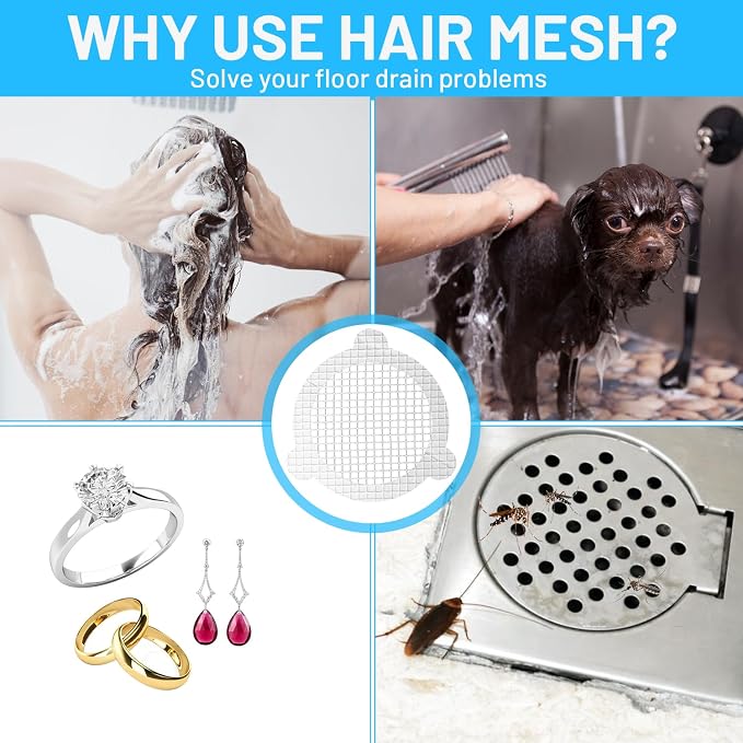 50 PCS Disposable Shower Drain Hair Catcher 3.54 Inches Round Drain Hair - Image 5