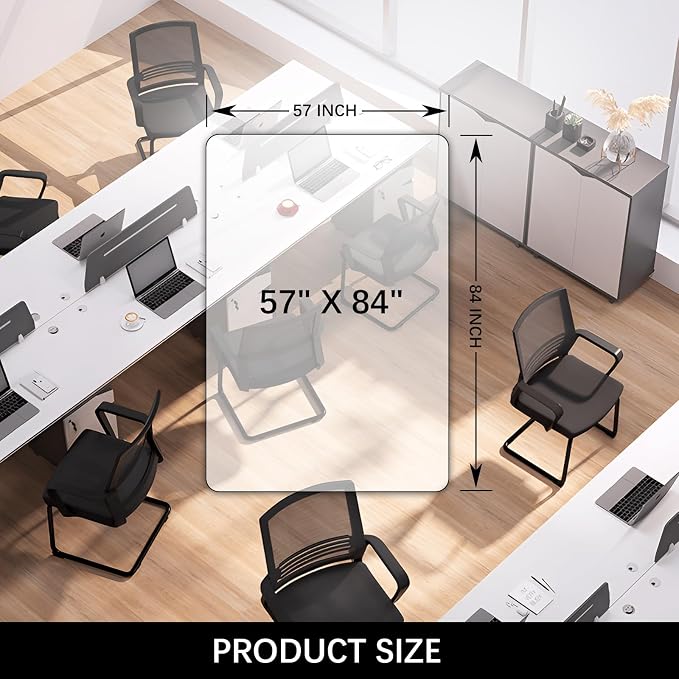Kuyal Clear Chair Mat, Hard Floor Use, 4.75'×7' Transparent Office Home Floor - Image 7