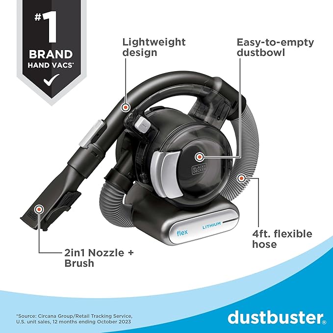 BLACK+DECKER dustbuster FLEX Cordless Handheld Vacuum, Pet and Car Vacuum - Image 3